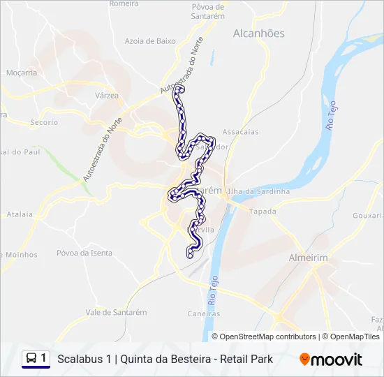 1 Bus Line Map