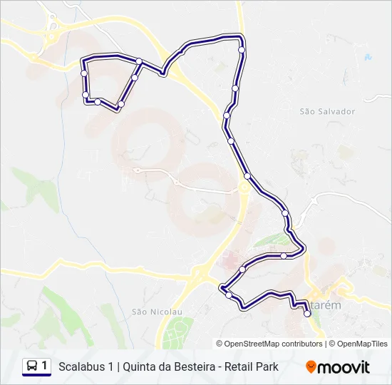 1 Bus Line Map
