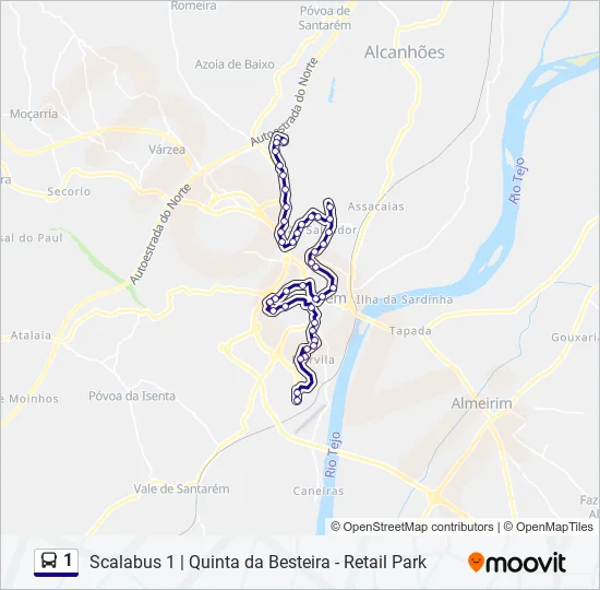 1 Bus Line Map