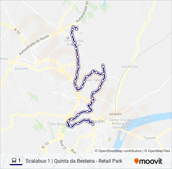 1 Bus Line Map