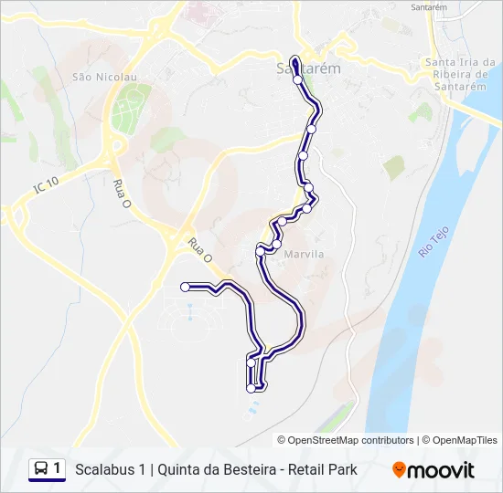 1 Bus Line Map