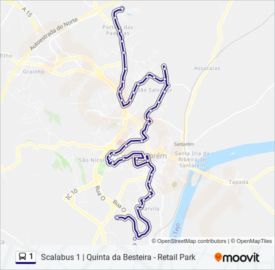 1 Bus Line Map