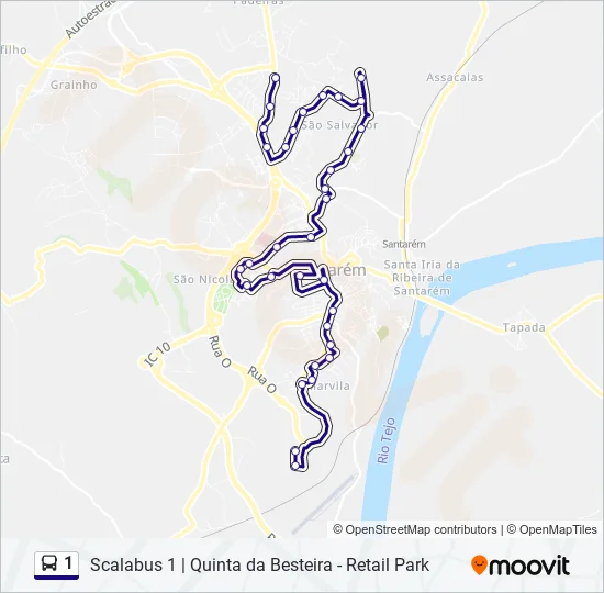 1 Bus Line Map