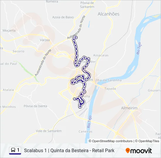 1 Bus Line Map