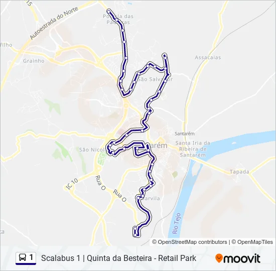 1 Bus Line Map