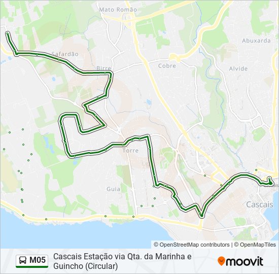 M05 bus Line Map