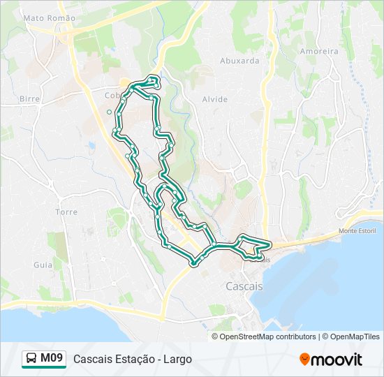 M09 bus Line Map