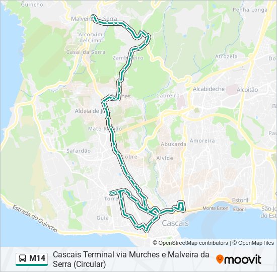 M14 bus Line Map