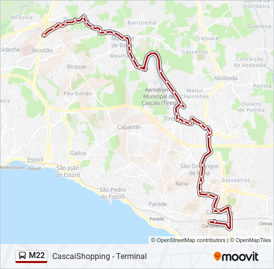 M22 bus Line Map