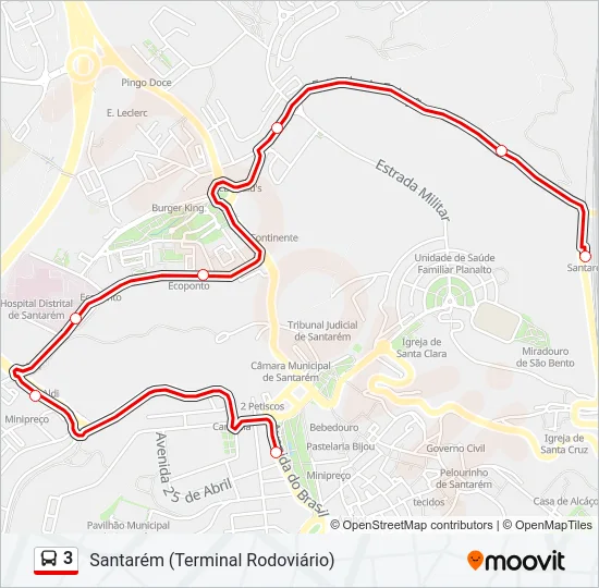 3 Bus Line Map