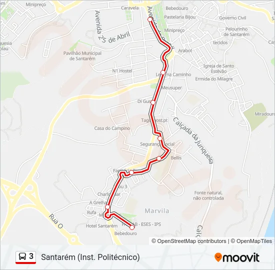 3 Bus Line Map