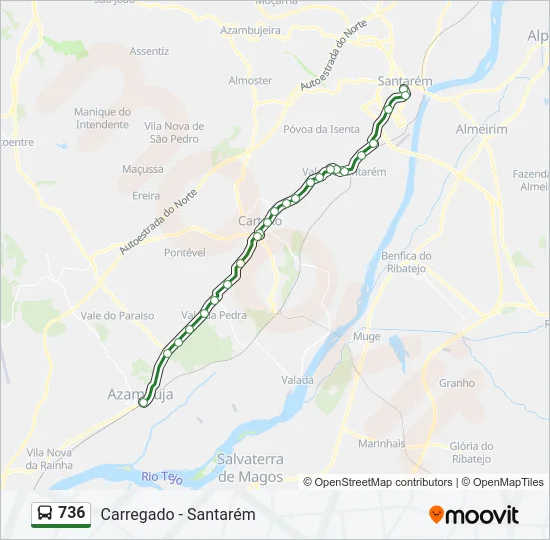 736 Bus Line Map