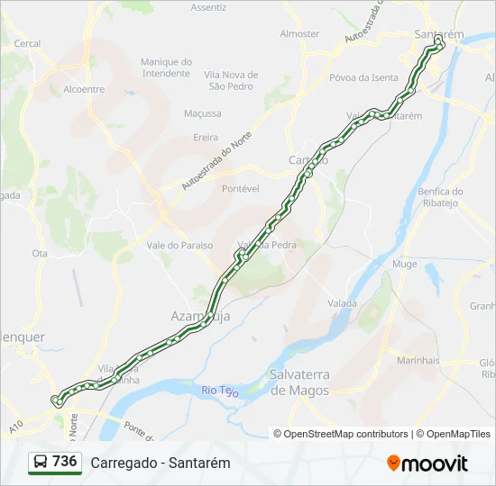 736 Bus Line Map