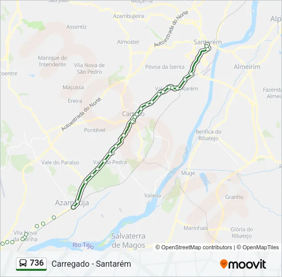 736 Bus Line Map