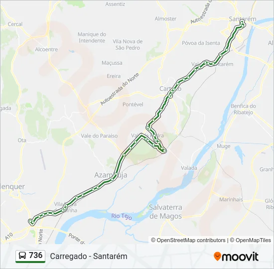 736 Bus Line Map
