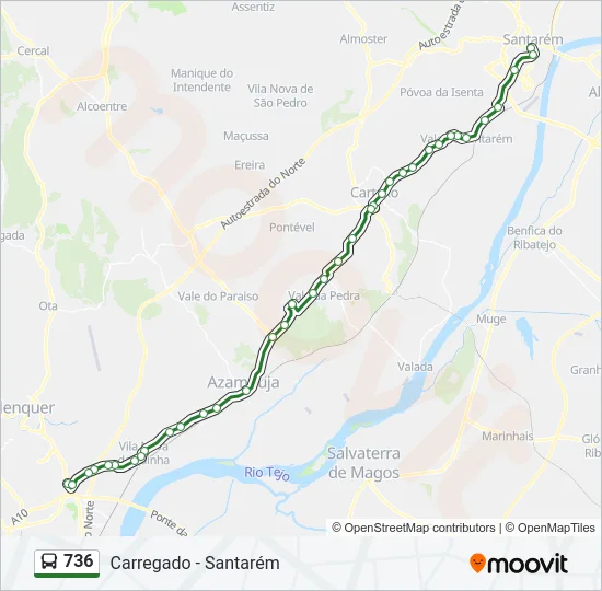736 Bus Line Map