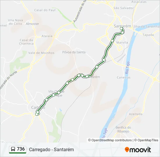 736 Bus Line Map