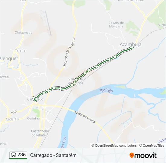 736 Bus Line Map