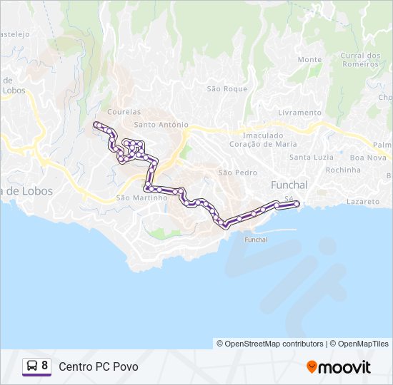 8 Bus Line Map