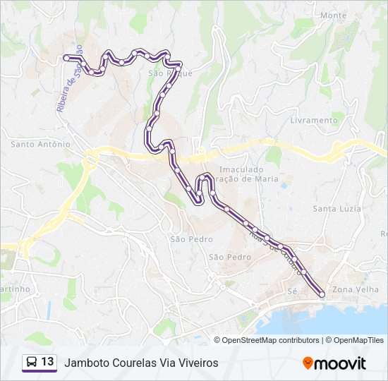 13 Bus Line Map