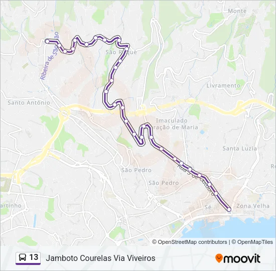 13 Bus Line Map