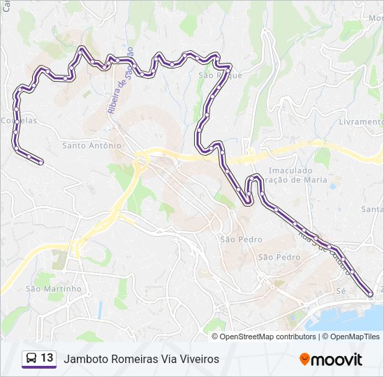 13 Bus Line Map