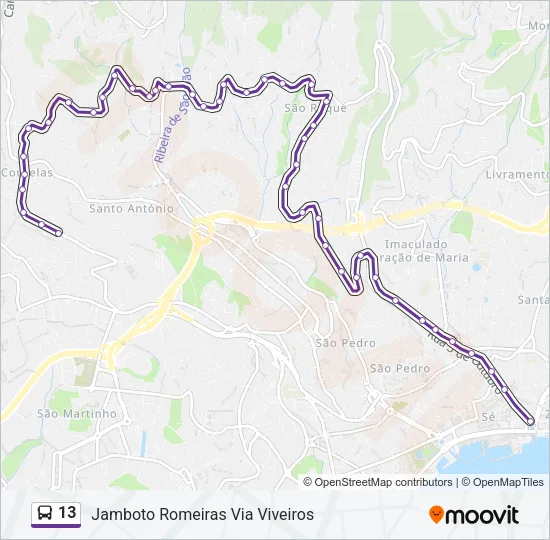 13 Bus Line Map