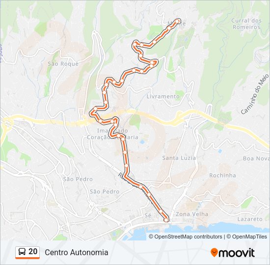 20 Bus Line Map