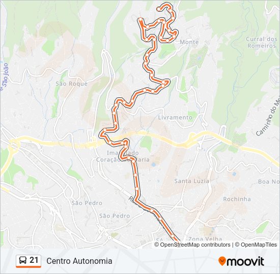 21 Bus Line Map