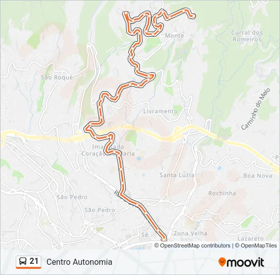 21 Bus Line Map