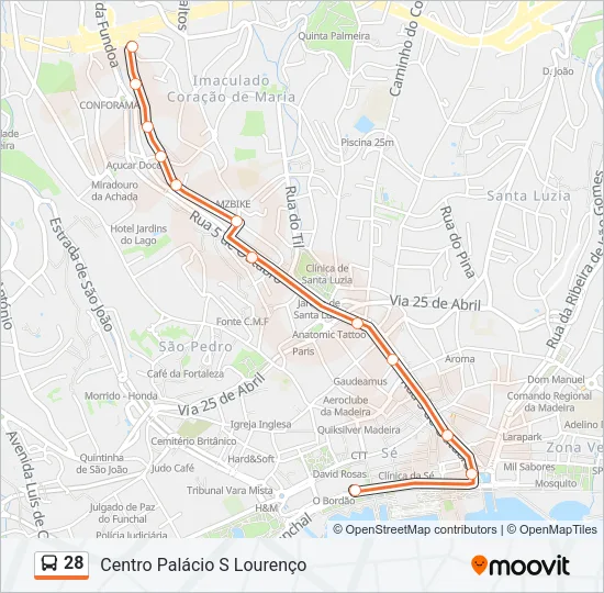 28 Bus Line Map