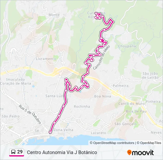 29 Bus Line Map