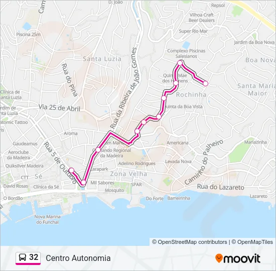 32 Bus Line Map