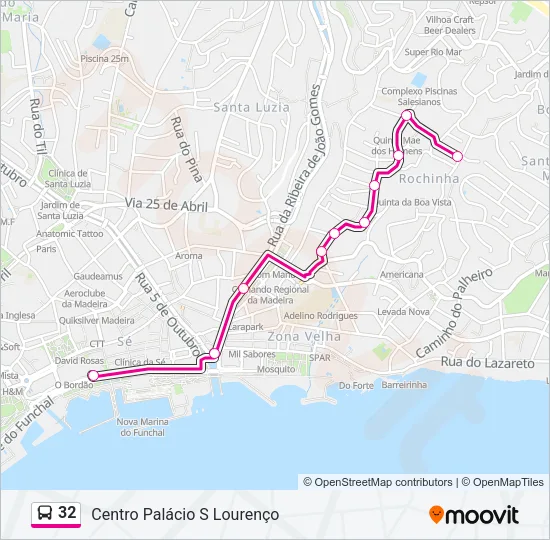 32 Bus Line Map