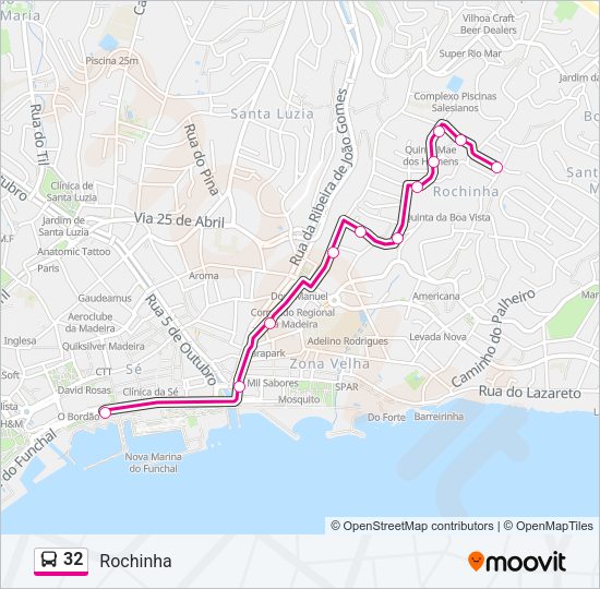 32 Bus Line Map