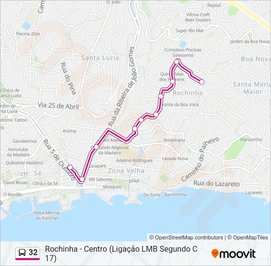 32 Bus Line Map
