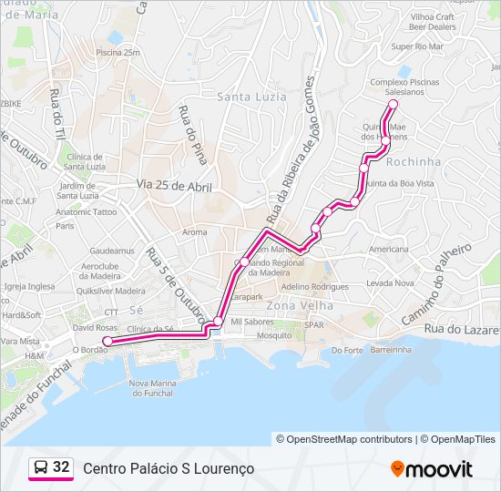 32 Bus Line Map