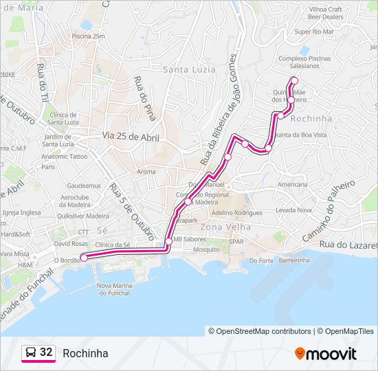 32 Bus Line Map