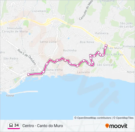 34 Bus Line Map