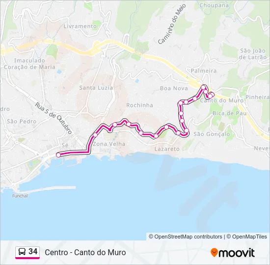 34 Bus Line Map