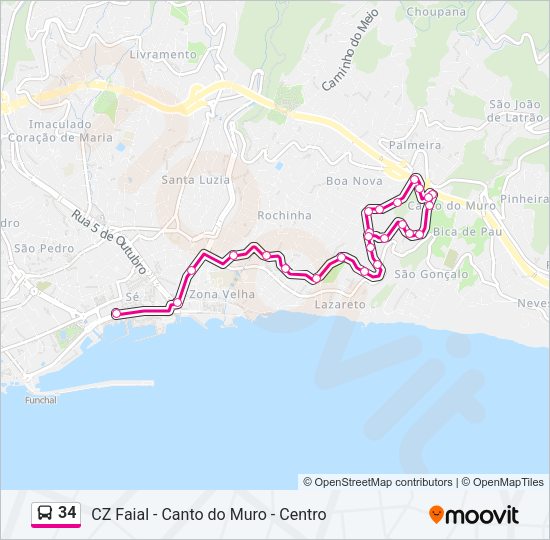 34 Bus Line Map
