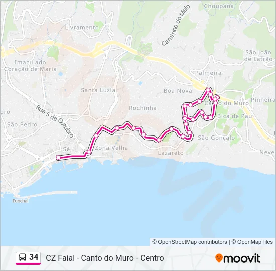 34 Bus Line Map