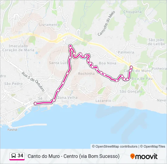 34 Bus Line Map