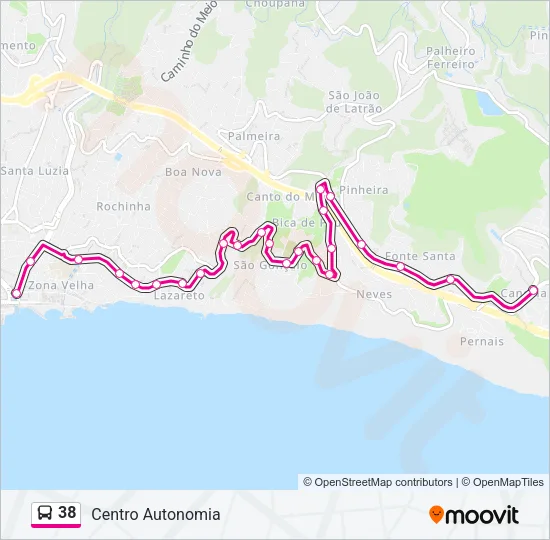 38 Bus Line Map