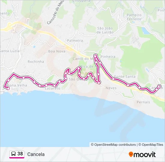 38 Bus Line Map
