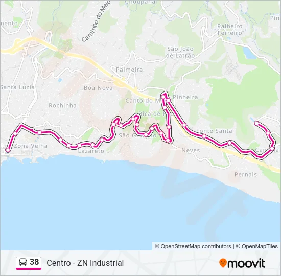 38 Bus Line Map