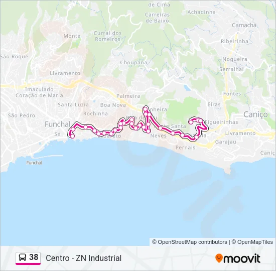 38 Bus Line Map