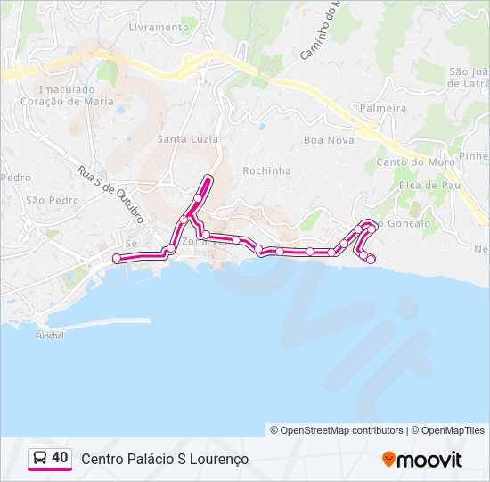 40 Bus Line Map