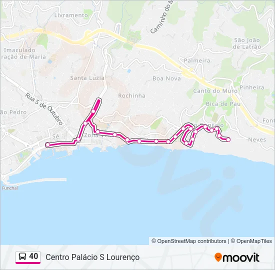 40 Bus Line Map