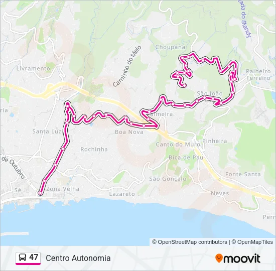 47 Bus Line Map